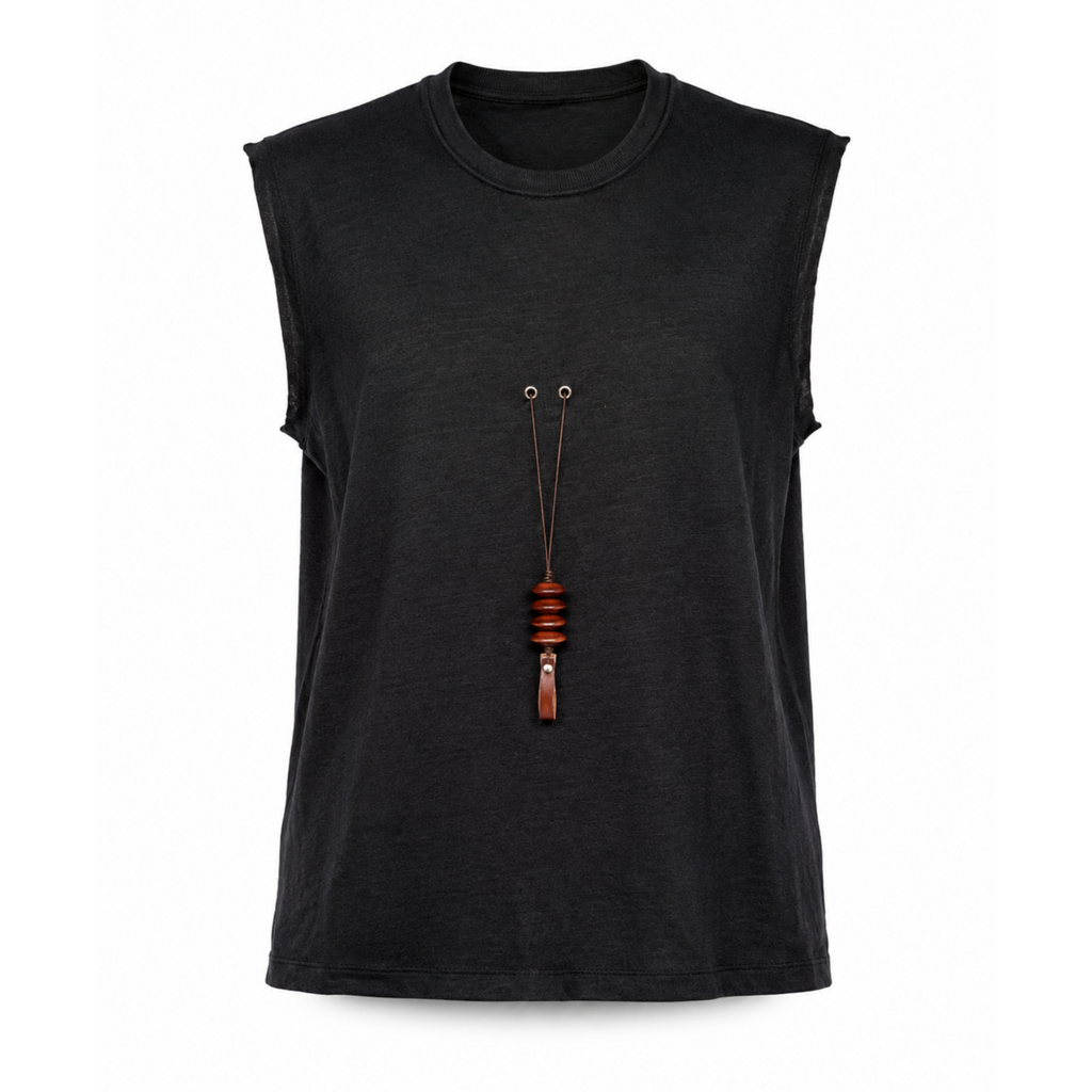XAQUIRA LINEN VEST - BLACK