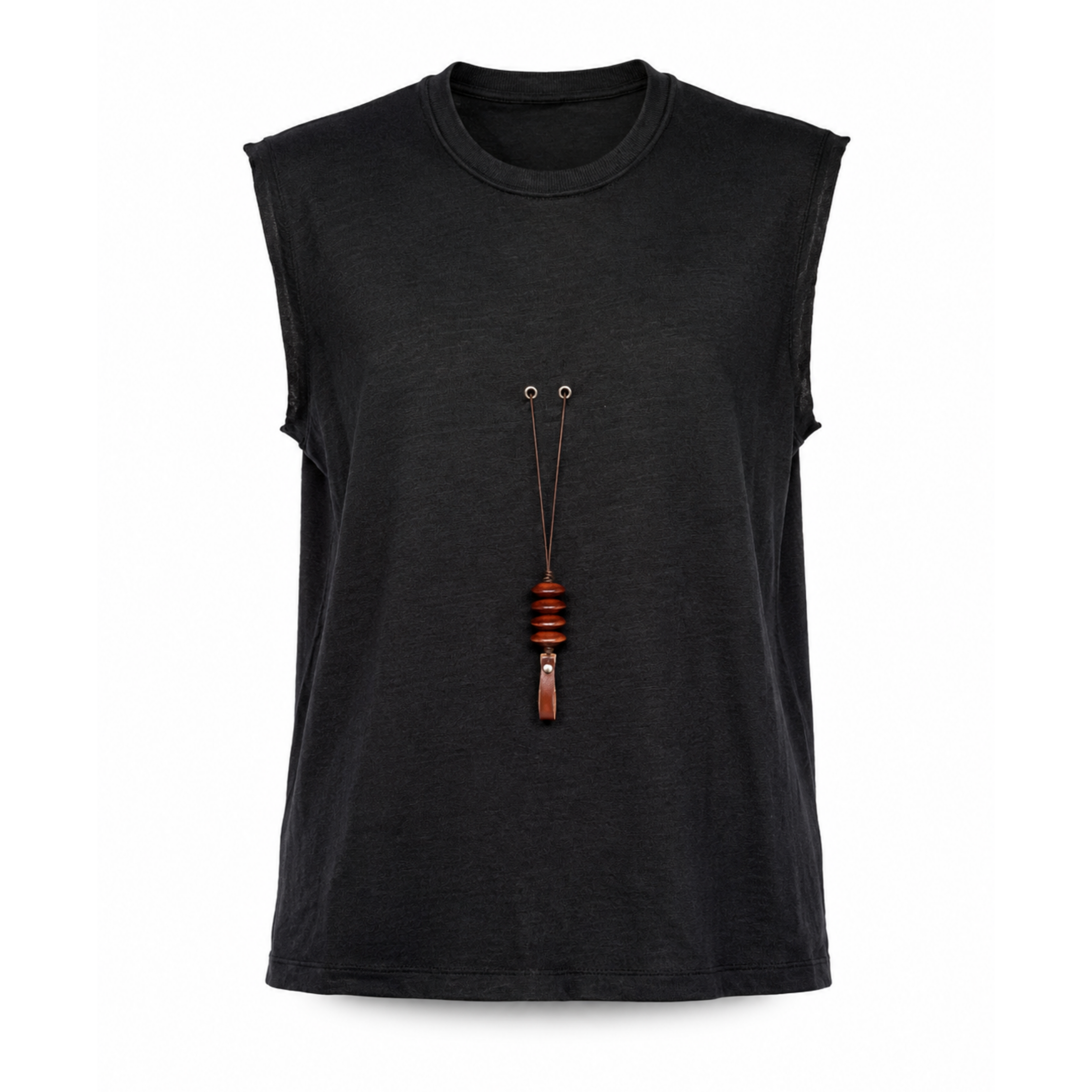 XAQUIRA LINEN VEST - BLACK